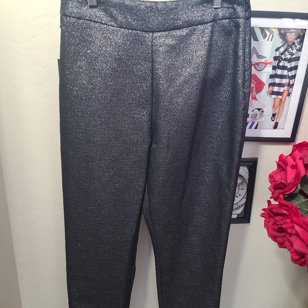 Metallic Black Pants , M
